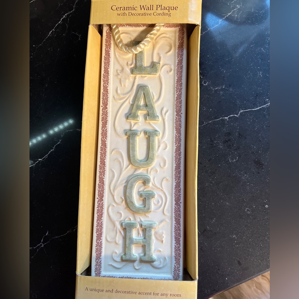 Ceramic Wall Plaque LAUGH New